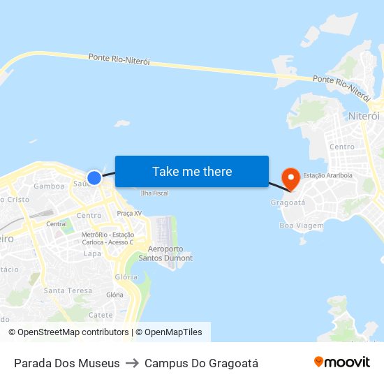 Parada Dos Museus to Campus Do Gragoatá map