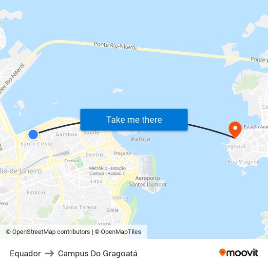 Equador to Campus Do Gragoatá map