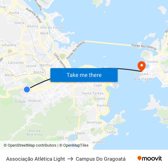 Associação Atlética Light to Campus Do Gragoatá map