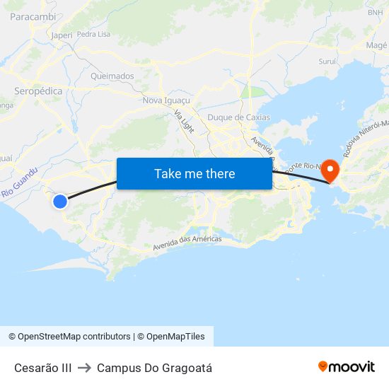 Cesarão III to Campus Do Gragoatá map