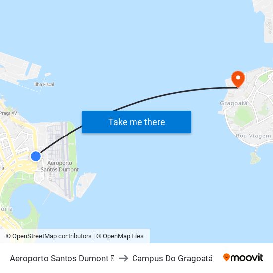 Aeroporto Santos Dumont ✈ to Campus Do Gragoatá map
