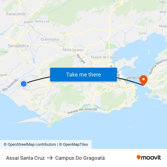 Assaí Santa Cruz to Campus Do Gragoatá map