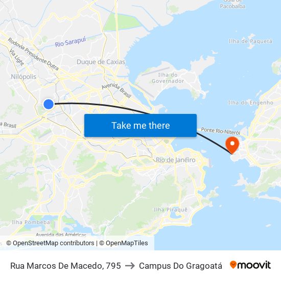 Rua Marcos De Macedo, 795 to Campus Do Gragoatá map