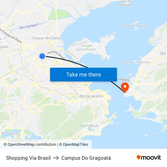 Shopping Via Brasil to Campus Do Gragoatá map