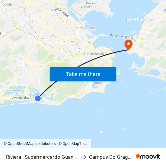 Riviera | Supermercardo Guanabara to Campus Do Gragoatá map