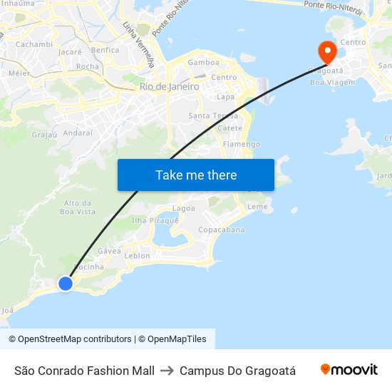 São Conrado Fashion Mall to Campus Do Gragoatá map