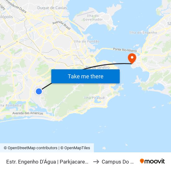 Estr. Engenho D'Água | Parkjacarepaguá (Acesso 2) to Campus Do Gragoatá map