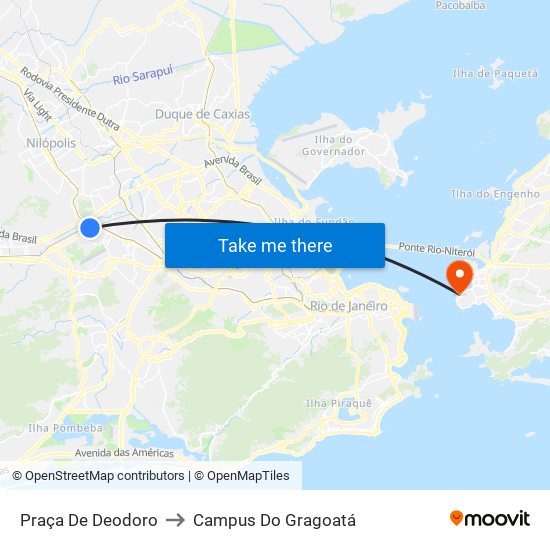 Praça De Deodoro to Campus Do Gragoatá map