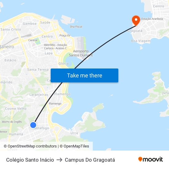 Colégio Santo Inácio to Campus Do Gragoatá map