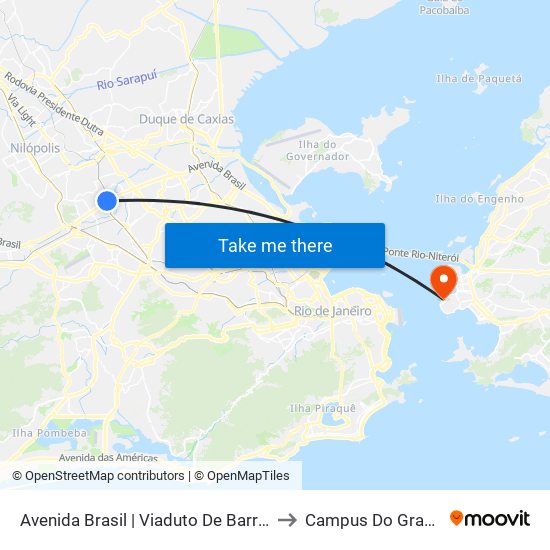 Avenida Brasil | Viaduto De Barros Filho to Campus Do Gragoatá map