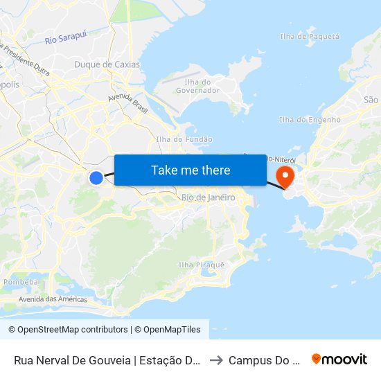 Rua Nerval De Gouveia | Estação De Trem De Quintino to Campus Do Gragoatá map
