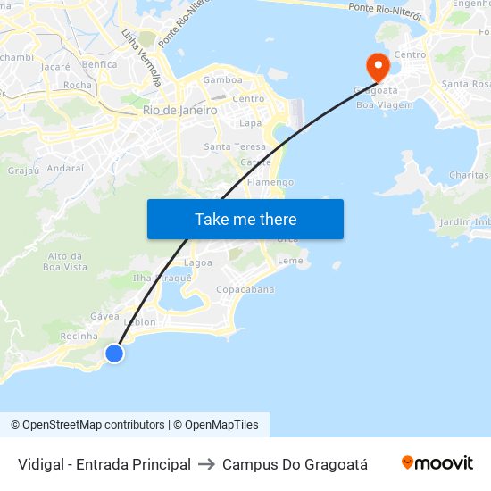 Vidigal - Entrada Principal to Campus Do Gragoatá map