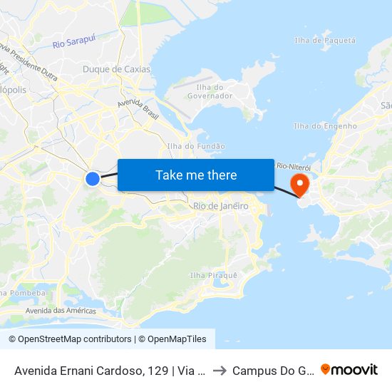 Avenida Ernani Cardoso, 129 | Via Padre Telêmaco to Campus Do Gragoatá map
