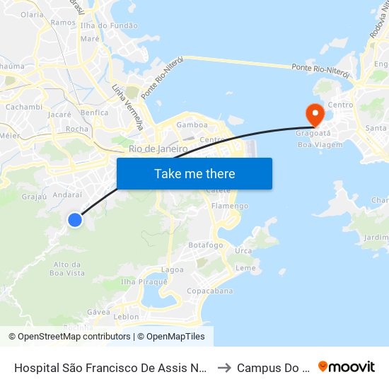 Hospital São Francisco De Assis Na Providência De Deus to Campus Do Gragoatá map