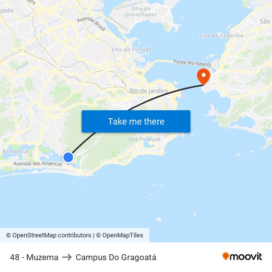 48 - Muzema to Campus Do Gragoatá map