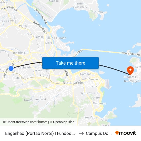 Engenhão (Portão Norte) | Fundos Da Garagem Transurb to Campus Do Gragoatá map