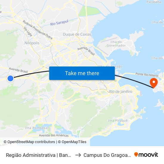 Região Administrativa | Bangu to Campus Do Gragoatá map