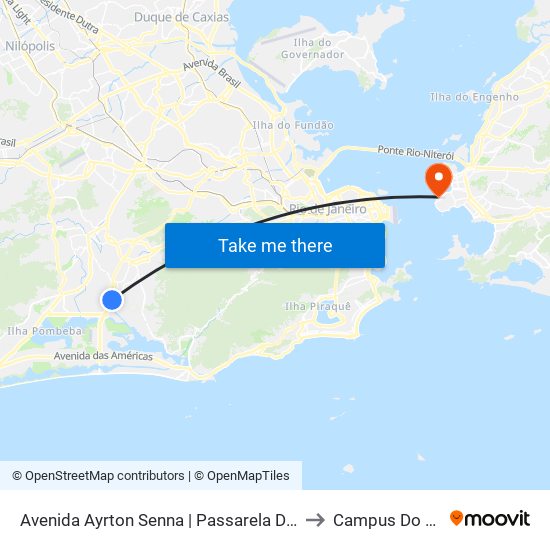 Avenida Ayrton Senna | Passarela Da Gardênia | Uptown to Campus Do Gragoatá map