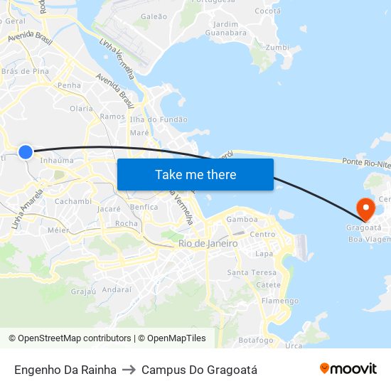 Engenho Da Rainha to Campus Do Gragoatá map