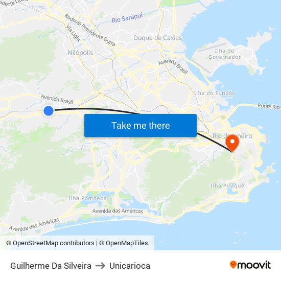 Guilherme Da Silveira to Unicarioca map