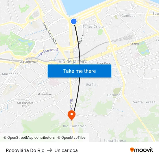 Rodoviária Do Rio to Unicarioca map