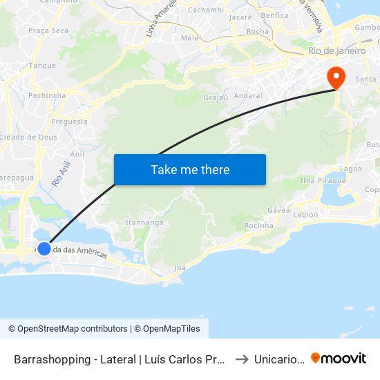 Barrashopping - Lateral | Luís Carlos Prestes to Unicarioca map