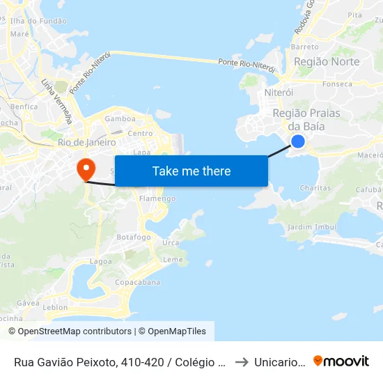 Rua Gavião Peixoto, 410-420 / Colégio Mv1 to Unicarioca map
