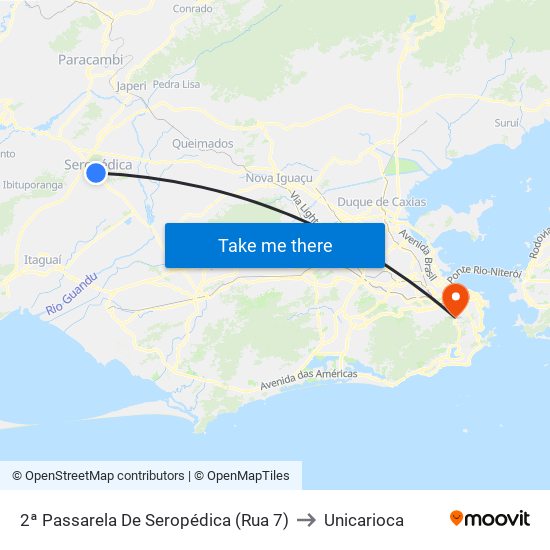 2ª Passarela De Seropédica (Rua 7) to Unicarioca map