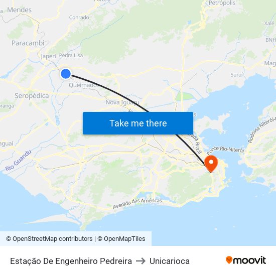 Estação De Engenheiro Pedreira to Unicarioca map