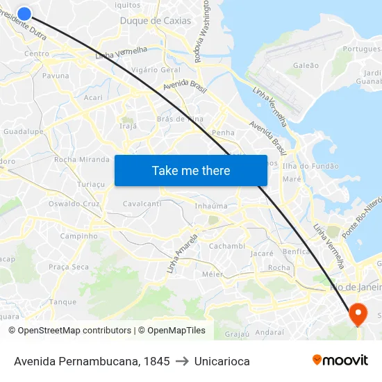 Avenida Pernambucana, 1845 to Unicarioca map
