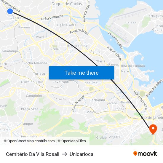 Cemitério Da Vila Rosali to Unicarioca map