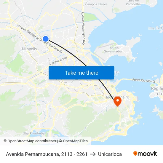Avenida Pernambucana, 2113 - 2261 to Unicarioca map