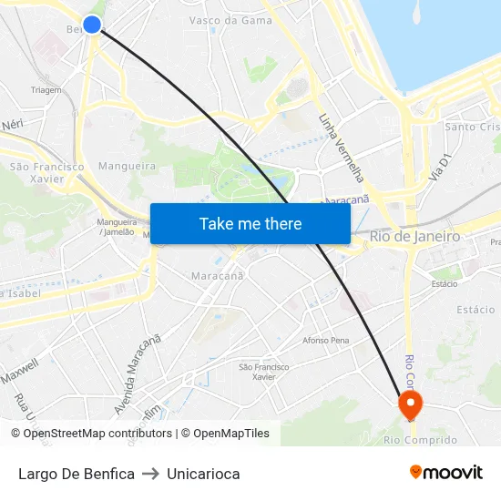 Largo De Benfica to Unicarioca map