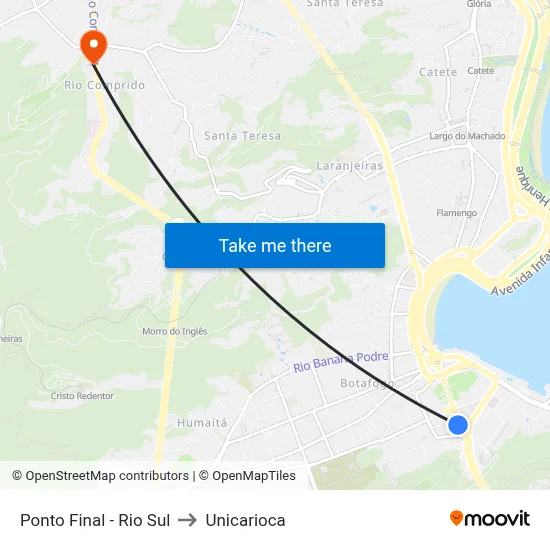 Ponto Final - Rio Sul to Unicarioca map