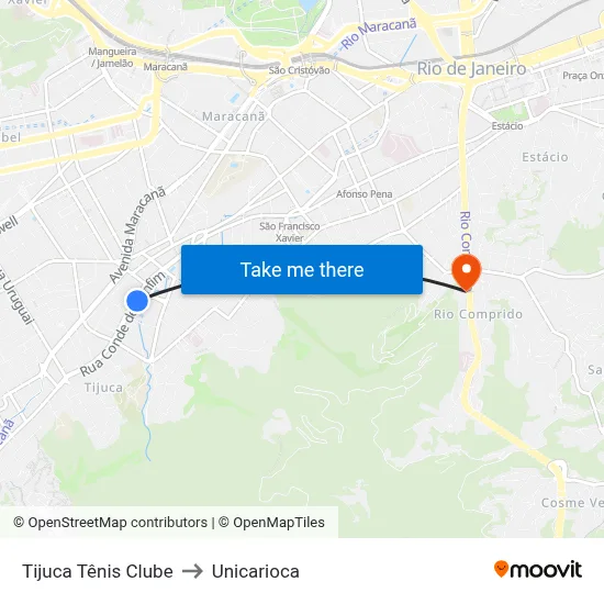 Tijuca Tênis Clube to Unicarioca map