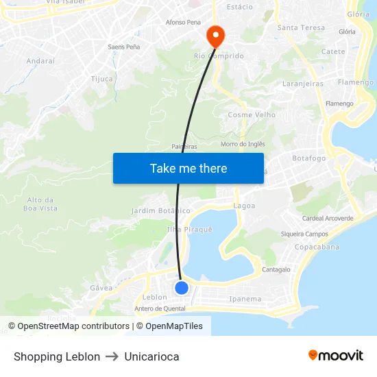 Shopping Leblon to Unicarioca map