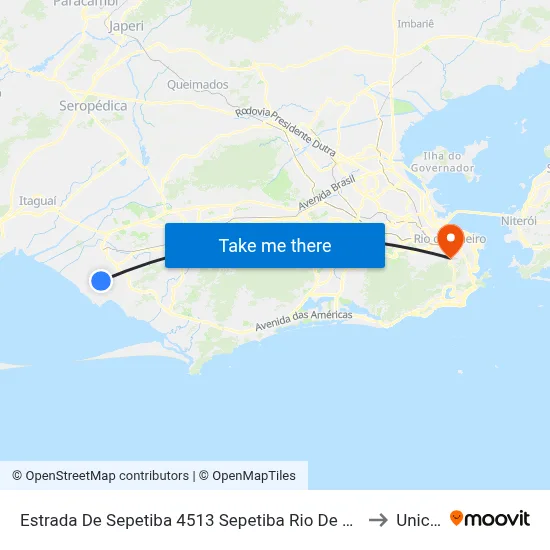Estrada De Sepetiba 4513 Sepetiba Rio De Janeiro - Rio De Janeiro 23545 Brasil to Unicarioca map