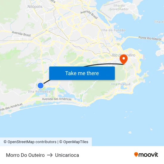 Morro Do Outeiro to Unicarioca map