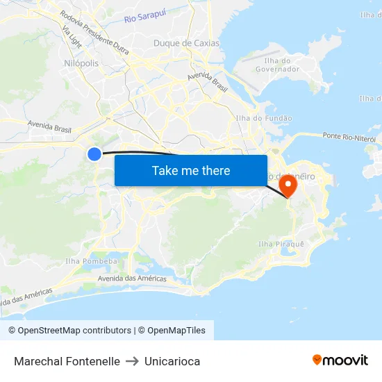 Marechal Fontenelle to Unicarioca map