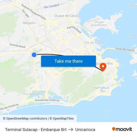 Terminal Sulacap - Embarque Brt to Unicarioca map