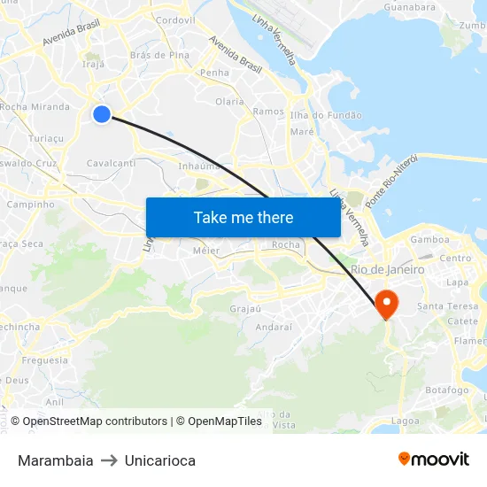 Marambaia to Unicarioca map