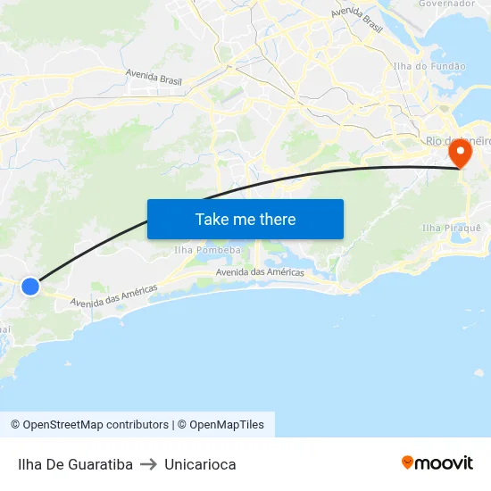 Ilha De Guaratiba to Unicarioca map
