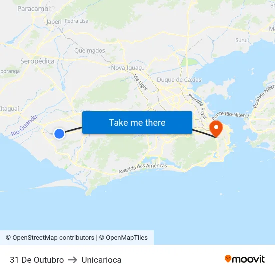 31 De Outubro to Unicarioca map