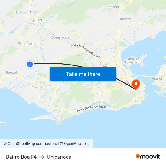 Bairro Boa Fé to Unicarioca map