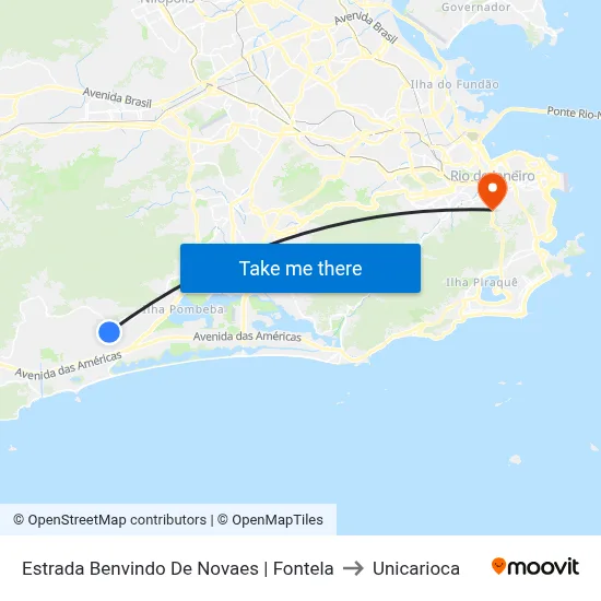 Estrada Benvindo De Novaes | Fontela to Unicarioca map