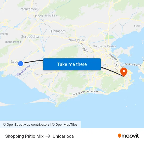 Shopping Pátio Mix to Unicarioca map