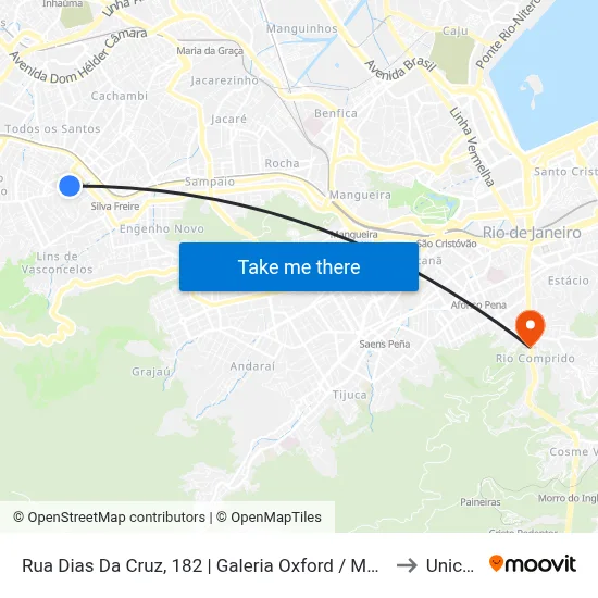 Rua Dias Da Cruz, 182 | Galeria Oxford / Méier Off-Shopping / Imperator to Unicarioca map