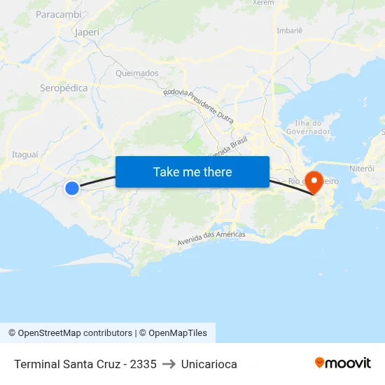 Terminal Santa Cruz - 2335 to Unicarioca map