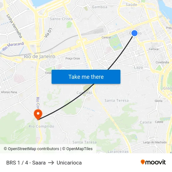BRS 1 / 4 - Saara to Unicarioca map