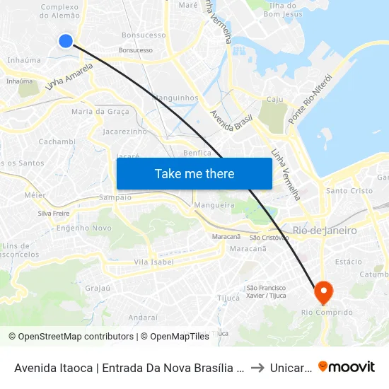 Avenida Itaoca | Entrada Da Nova Brasília (Sentido Itararé) to Unicarioca map